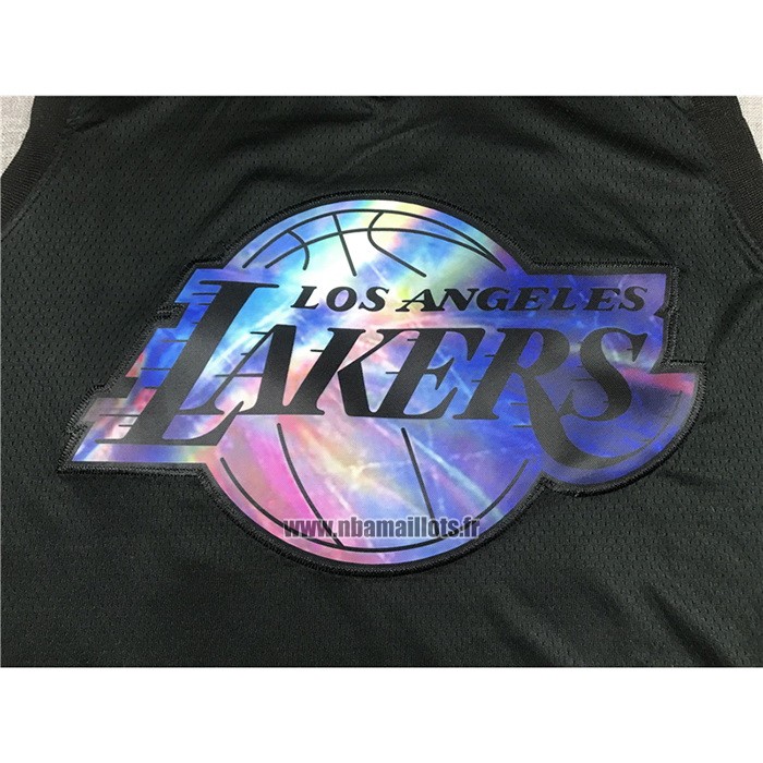 Maillot Los Angeles Lakers Lebron James No 23 Iridescent Logo Noir
